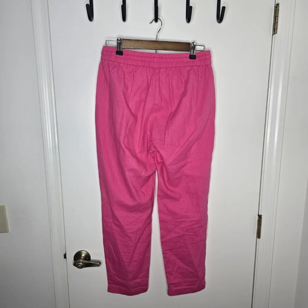 J. Crew Hot Pink  Linen Pants Size 6